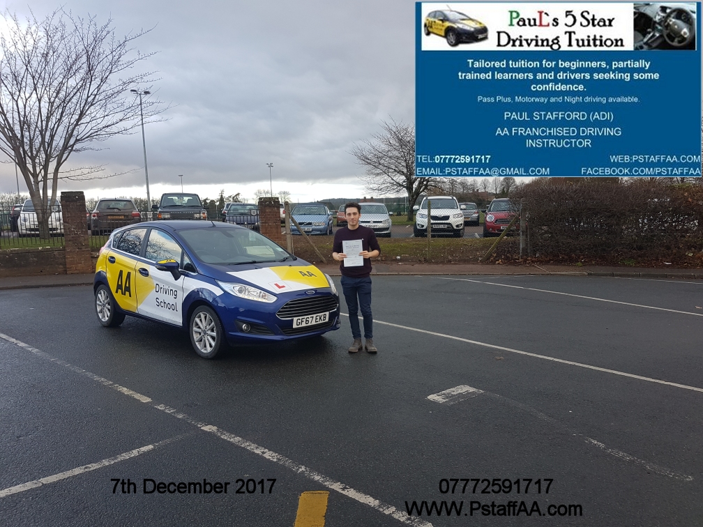 First Time Driving Test Pass Morgan Poole with Pauls 5 Star Driving Tuition